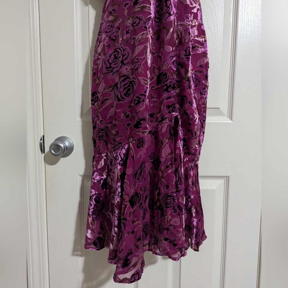 Lulu's Fuchsia Floral Off-Shoulder Midi Dress - Picture 6 of 9
